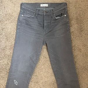 Madewell gray high rise skinny jeans